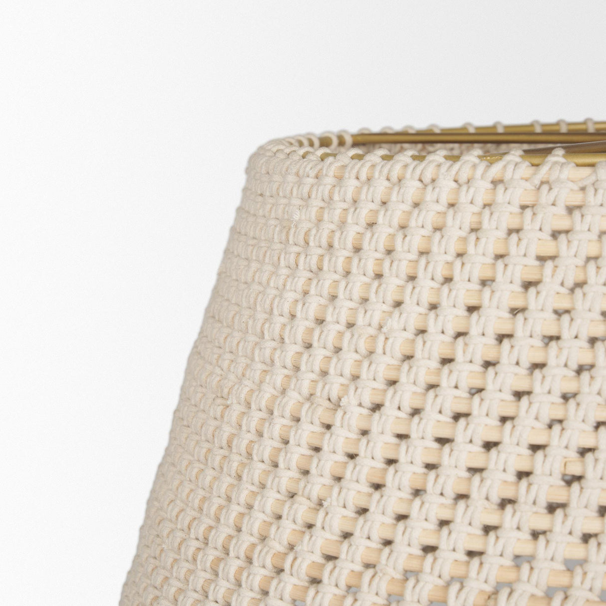 Mercana Tosha 1-Light Tapered Cotton Rope Drum Pendant