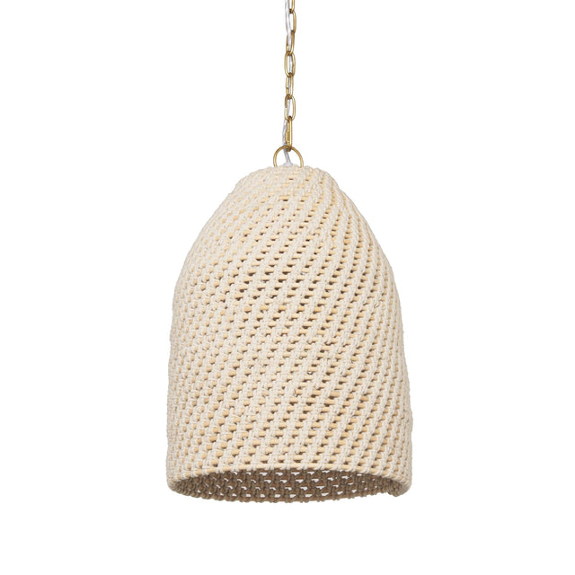 Mercana Tosha 1-Light Cotton Rope Bell Pendant