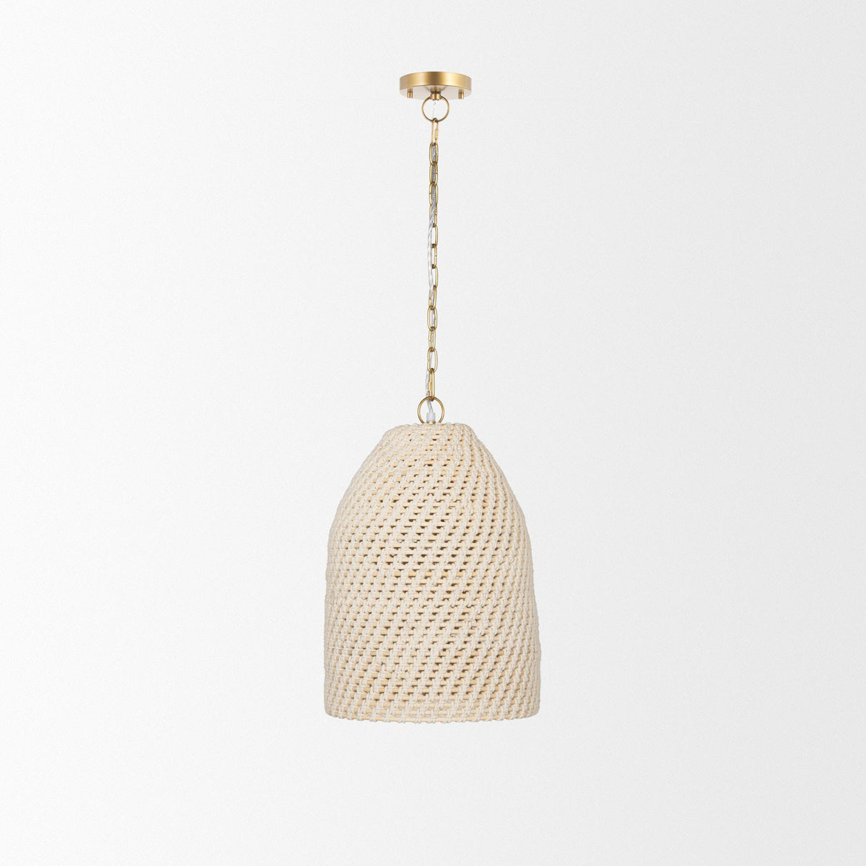 Mercana Tosha 1-Light Cotton Rope Bell Pendant