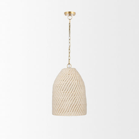 Mercana Tosha 1-Light Cotton Rope Bell Pendant
