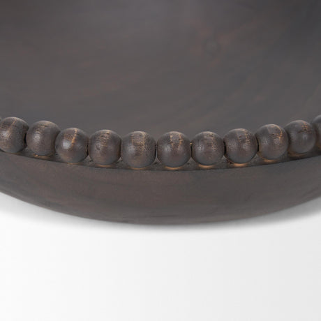 Mercana Wendell Dark Brown Wood w/ Wood Beads Round Bowls