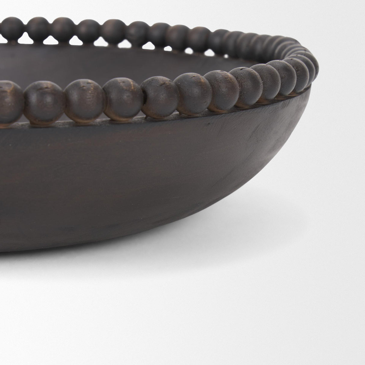 Mercana Wendell Dark Brown Wood w/ Wood Beads Round Bowls