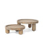 Mercana Virve Round Light Brown Wood w/ Gray Wash Wooden Trays