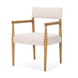 Mercana Toni Light Brown Nettlewood w/Cream Heathered Performance Fabric Dining Chair