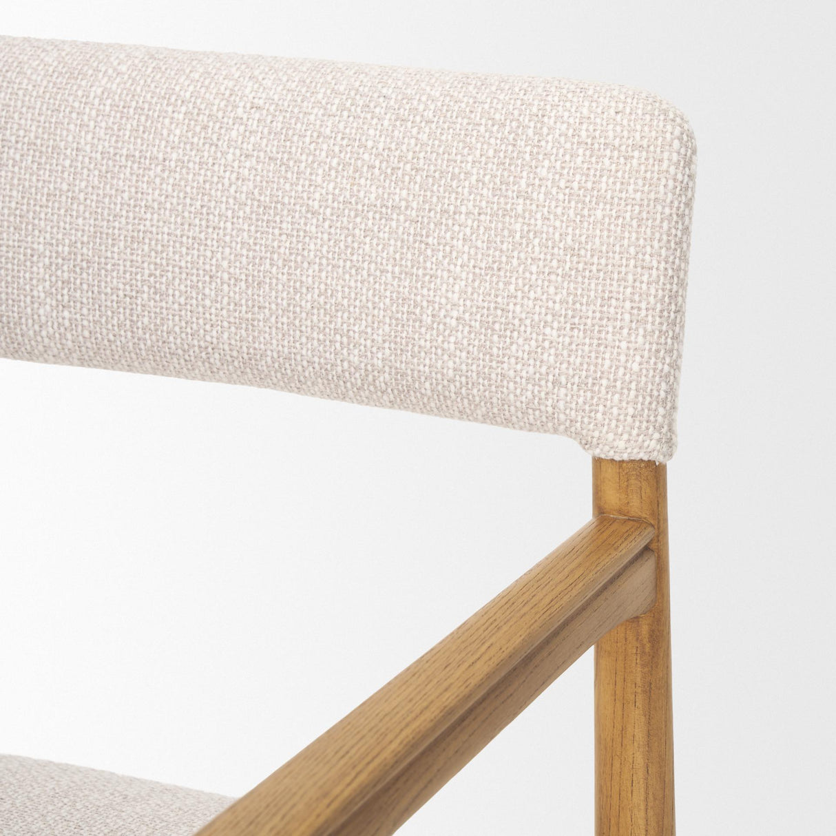 Mercana Toni Light Brown Nettlewood w/Cream Heathered Performance Fabric Dining Chair