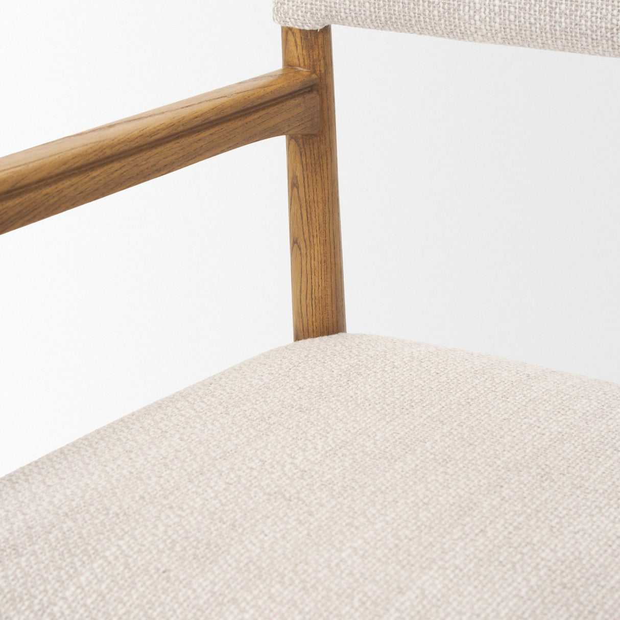 Mercana Toni Light Brown Nettlewood w/Cream Heathered Performance Fabric Dining Chair