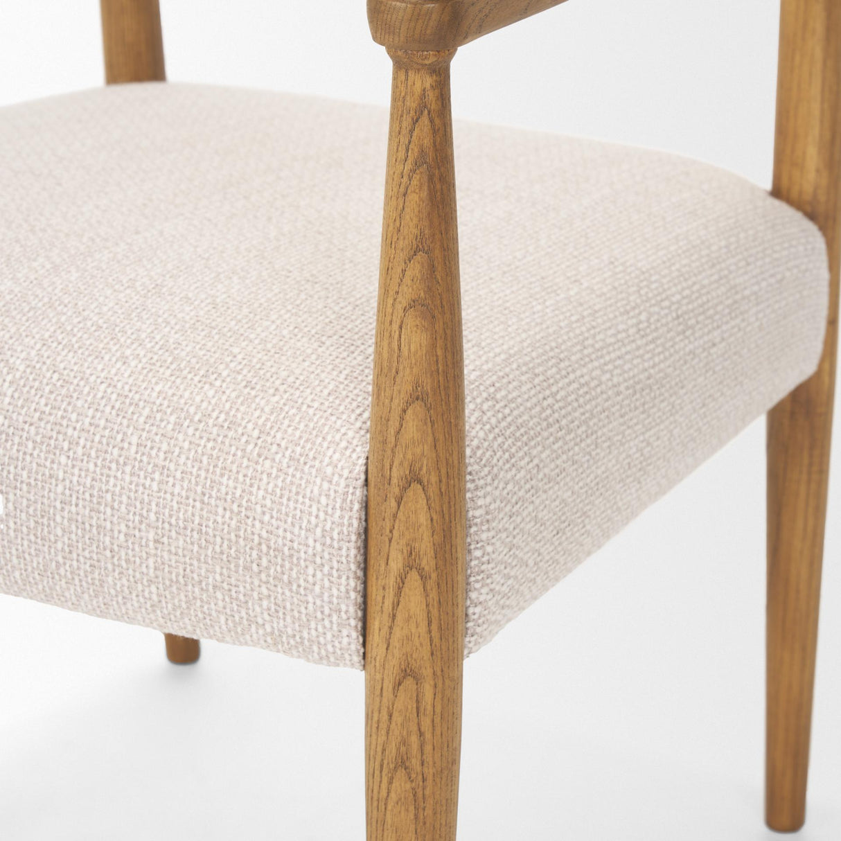 Mercana Toni Light Brown Nettlewood w/Cream Heathered Performance Fabric Dining Chair