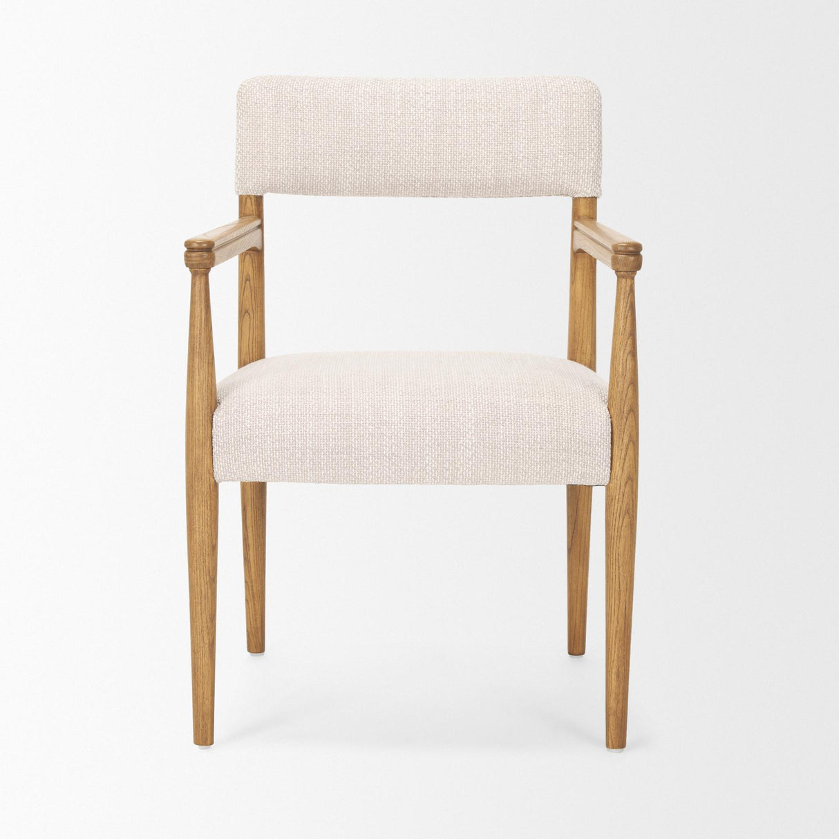 Mercana Toni Light Brown Nettlewood w/Cream Heathered Performance Fabric Dining Chair