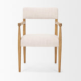 Mercana Toni Light Brown Nettlewood w/Cream Heathered Performance Fabric Dining Chair
