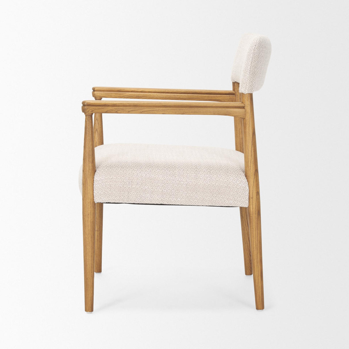 Mercana Toni Light Brown Nettlewood w/Cream Heathered Performance Fabric Dining Chair