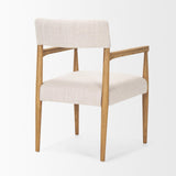 Mercana Toni Light Brown Nettlewood w/Cream Heathered Performance Fabric Dining Chair
