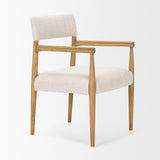 Mercana Toni Light Brown Nettlewood w/Cream Heathered Performance Fabric Dining Chair