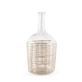 Mercana Troian Large Rattan Wrapped Glass Bottle