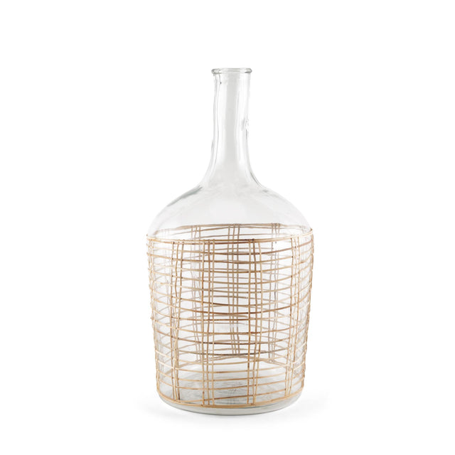 Mercana Troian Large Rattan Wrapped Glass Bottle