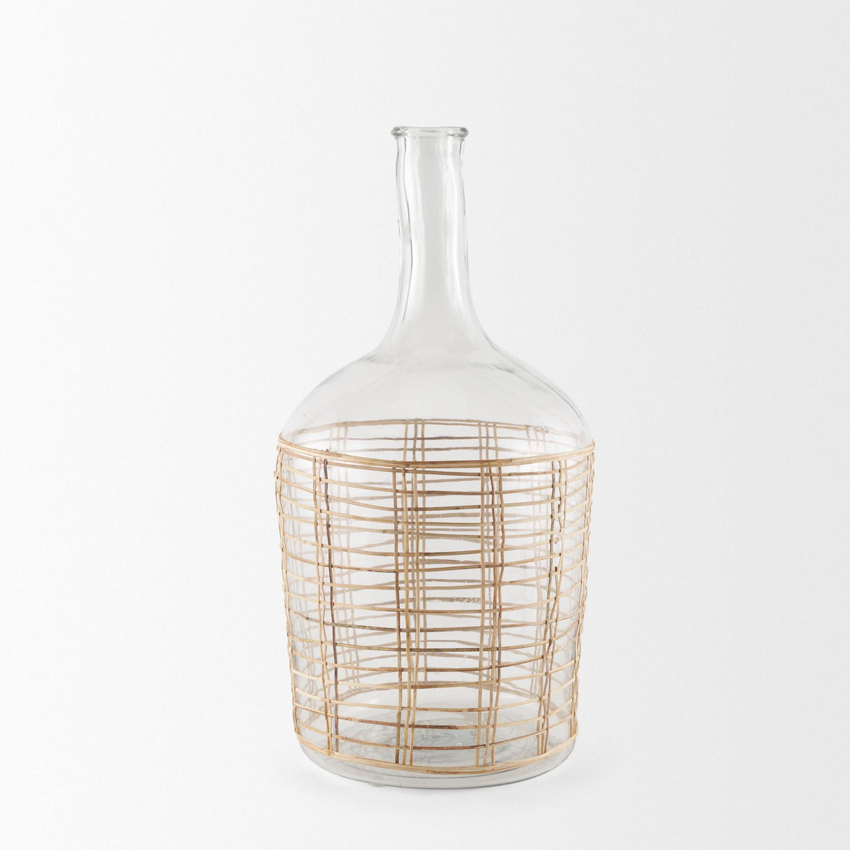 Mercana Troian Large Rattan Wrapped Glass Bottle