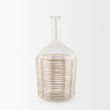 Mercana Troian Large Rattan Wrapped Glass Bottle