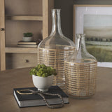 Mercana Troian Medium Rattan Wrapped Glass Bottle