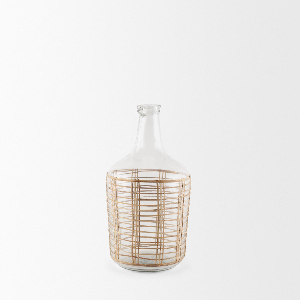 Mercana Troian Medium Rattan Wrapped Glass Bottle