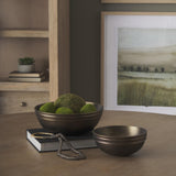 Mercana Tomiko Decorative Brass Finished Cast Aluminum Round Bowls