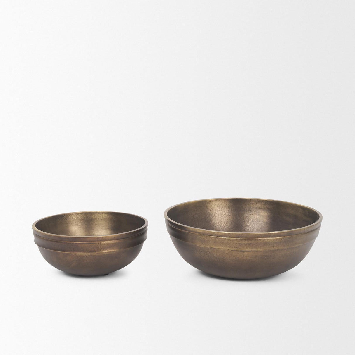 Mercana Tomiko Decorative Brass Finished Cast Aluminum Round Bowls