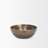 Mercana Tomiko Decorative Brass Finished Cast Aluminum Round Bowls