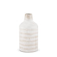 Mercana Tisha Small White W/ Terracotta Distressing Metal Vase
