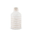 Mercana Tisha Small White W/ Terracotta Distressing Metal Vase