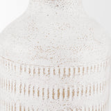 Mercana Tisha Small White W/ Terracotta Distressing Metal Vase