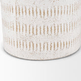 Mercana Tisha Small White W/ Terracotta Distressing Metal Vase