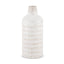 Mercana Tisha Large White W/ Terracotta Distressing Metal Vase
