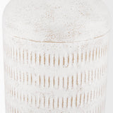 Mercana Tisha Large White W/ Terracotta Distressing Metal Vase