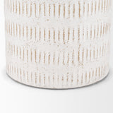 Mercana Tisha Large White W/ Terracotta Distressing Metal Vase