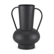 Mercana Tasya Large Matte Black w/ Handles Metal Vase