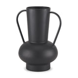 Mercana Tasya Large Matte Black w/ Handles Metal Vase