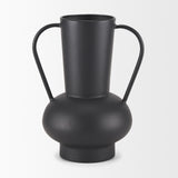 Mercana Tasya Large Matte Black w/ Handles Metal Vase
