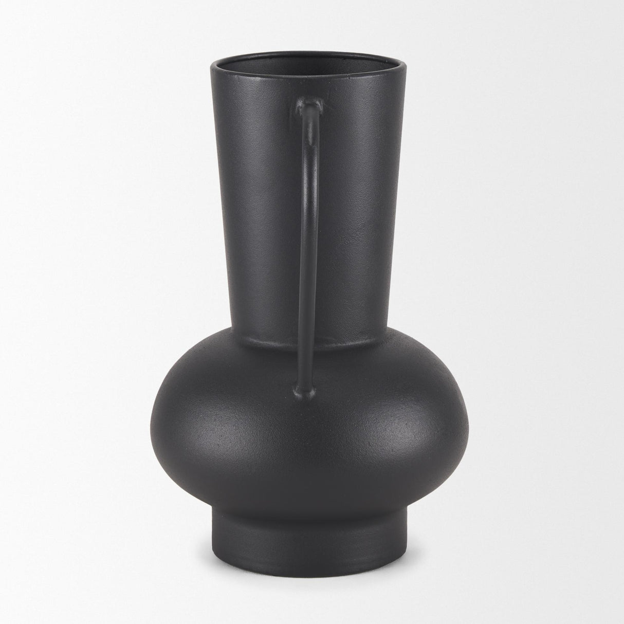 Mercana Tasya Large Matte Black w/ Handles Metal Vase