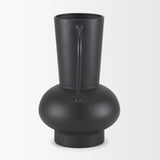 Mercana Tasya Large Matte Black w/ Handles Metal Vase