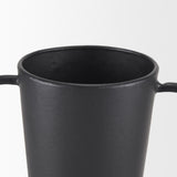 Mercana Tasya Large Matte Black w/ Handles Metal Vase