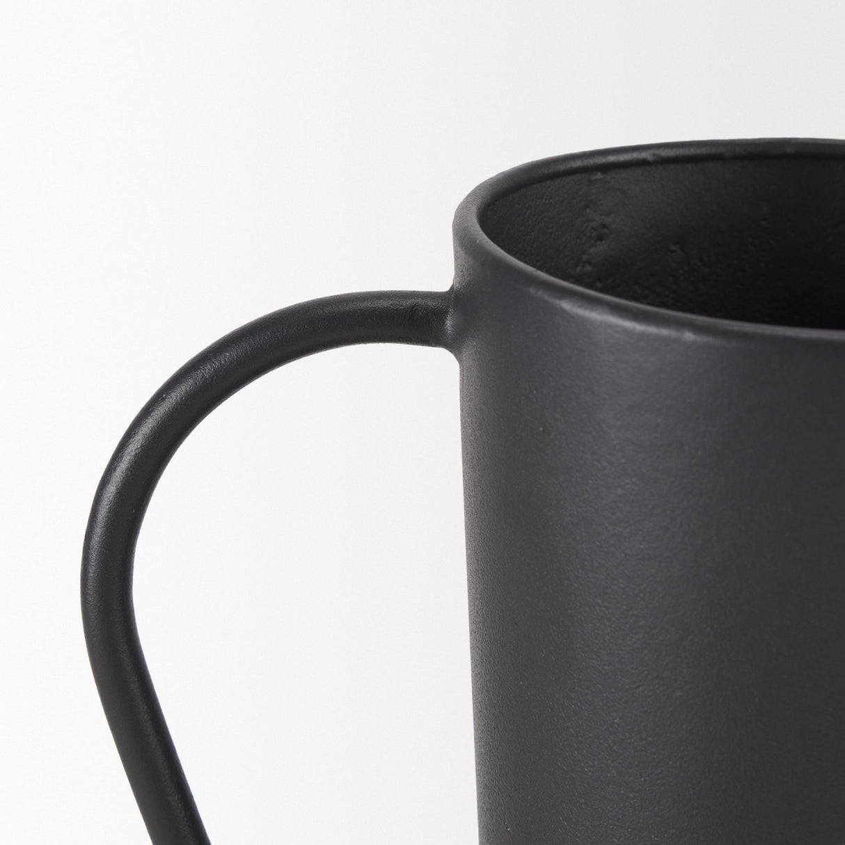 Mercana Tasya Large Matte Black w/ Handles Metal Vase