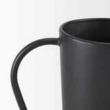Mercana Tasya Large Matte Black w/ Handles Metal Vase