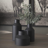 Mercana Tosca Medium Matte Black Metal Vase