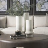 Mercana Tovah Tall Textured White w/ Gold Metal Vase