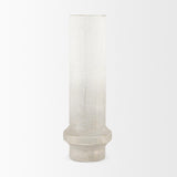 Mercana Tovah Tall Textured White w/ Gold Metal Vase