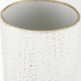 Mercana Tovah Tall Textured White w/ Gold Metal Vase