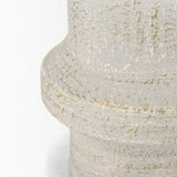Mercana Tovah Tall Textured White w/ Gold Metal Vase