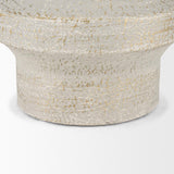 Mercana Tovah Tall Textured White w/ Gold Metal Vase