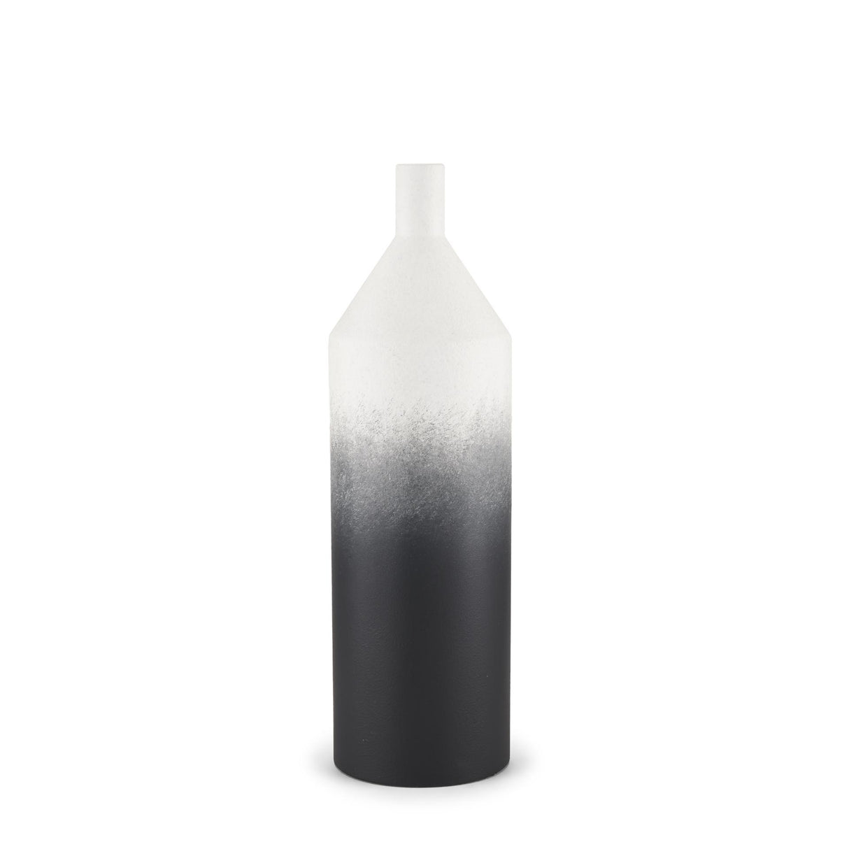 Mercana Townley Small White w/ Black Ombre Metal Vase
