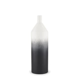 Mercana Townley Small White w/ Black Ombre Metal Vase