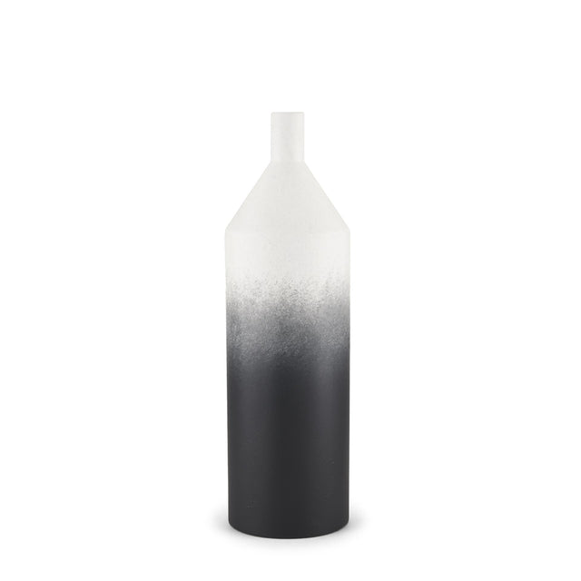 Mercana Townley Small White w/ Black Ombre Metal Vase