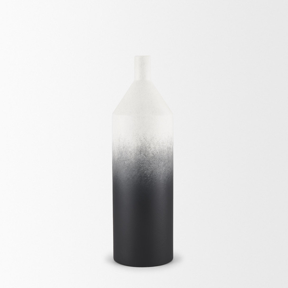 Mercana Townley Small White w/ Black Ombre Metal Vase
